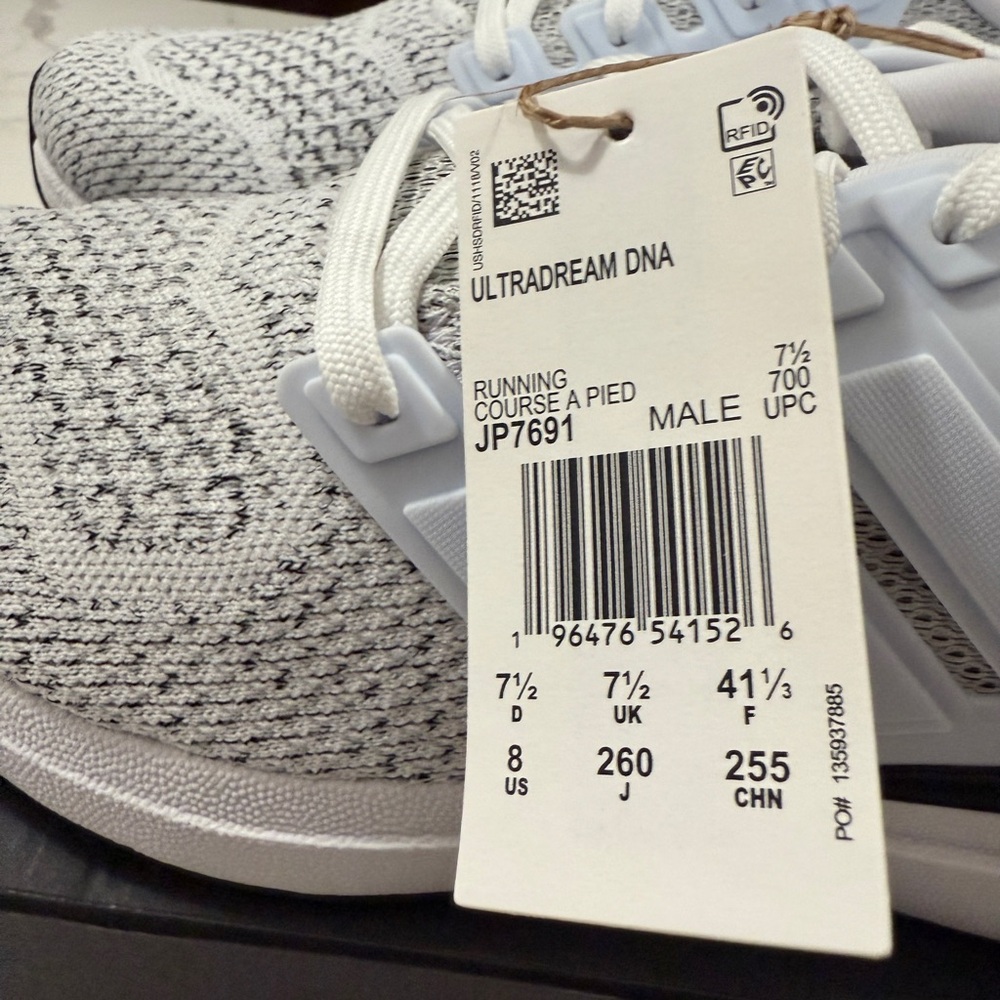 Adidas Ultraboost Gray and White Running Shoes New with Tags